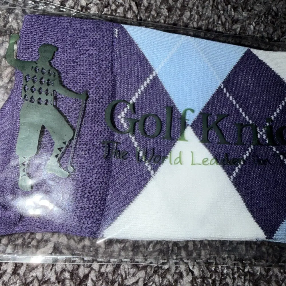 Golf Knickers Colorful Knee High Argyle Cotton Socks Men Lt Blue Navy Blue New
